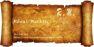 Révai Martin névjegykártya